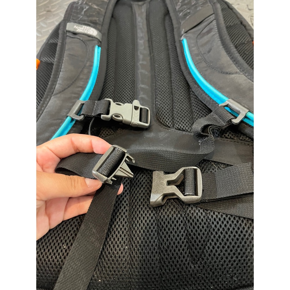 The North Face Surge II Transit Backpack Unisex OS Black Blue Orange Hiking Bag - Picture 14 of 16